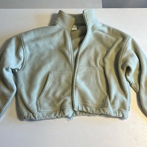 COPY - Aritzia sage green fleece zip-up jacket
